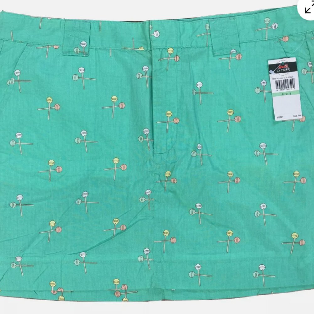 NWT Vintage Le Tigre Lollipop Sucker Skirt Size 8 WS7605 Spearmint Green Pastel